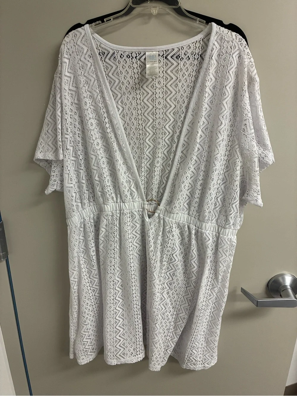 Time and Tru White Lace Swim Coverup 3X